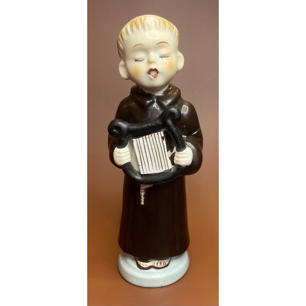Vintage Goebel Friar Tuck Monk Playing Harp Lyre Figurine W. Germany - Rare HTF